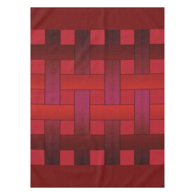 Toalha De Mesa Padrão listrado de seda vermelha sem costura, abas (Frente)