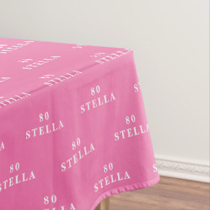Toalha De Mesa Padrão moderno cor-de-rosa do nome da Festa de ani