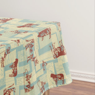 Toalha De Mesa Padrão Moderno de Animais de Criação - País Clássi