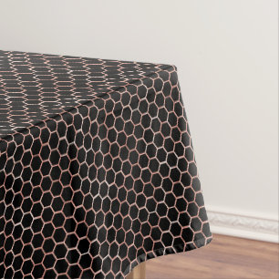 Toalha De Mesa Padrão moderno Elegante preto e Dourado de mel de