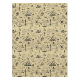 Toalha De Mesa Padrão Náutico do Vintage - Antecedentes do Mapa A