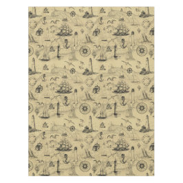 Toalha De Mesa Padrão Náutico Vintage Fundo de Mapa Antigo
