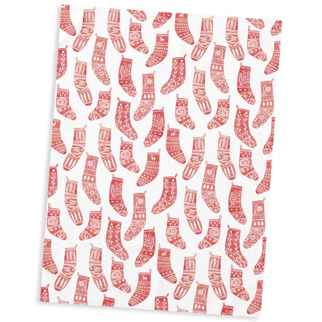 Toalha De Mesa Padrão Norueguês de Existências de Natal (Nordic Stockings red and white Scandinavian festive Christmas pattern tablecloth)