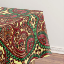 Toalha De Mesa padrão paisley vitoriano elegante vermelho verde d