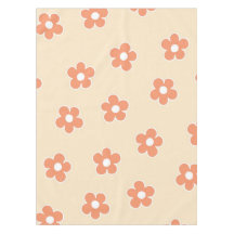 Padrão Preppy Peach White Hippie Flower
