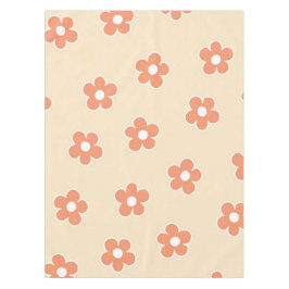 Toalha De Mesa Padrão Preppy Peach White Hippie Flower