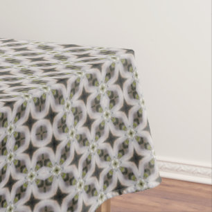Toalha De Mesa Padrão Preto, Cinza, Retro Estrela Verde