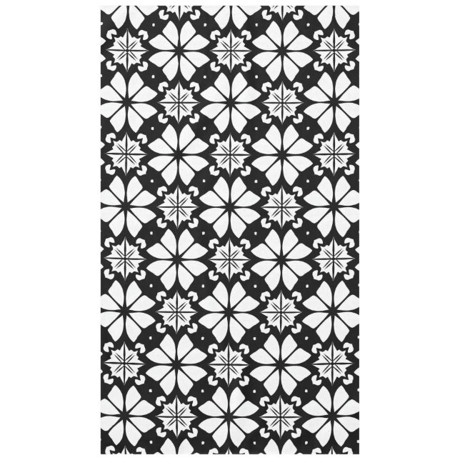 Toalha De Mesa Padrão preto e branco (Frente)