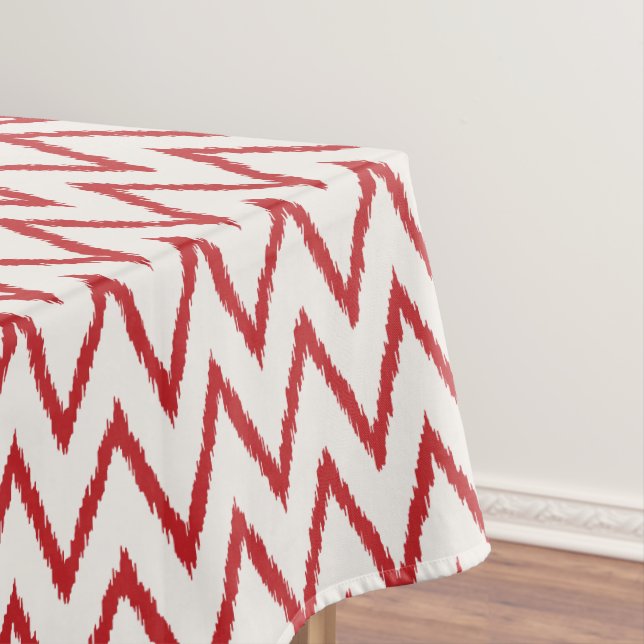 Toalha De Mesa Padrão quitão vermelho de ikat vermelho texturizad (Posição Original)