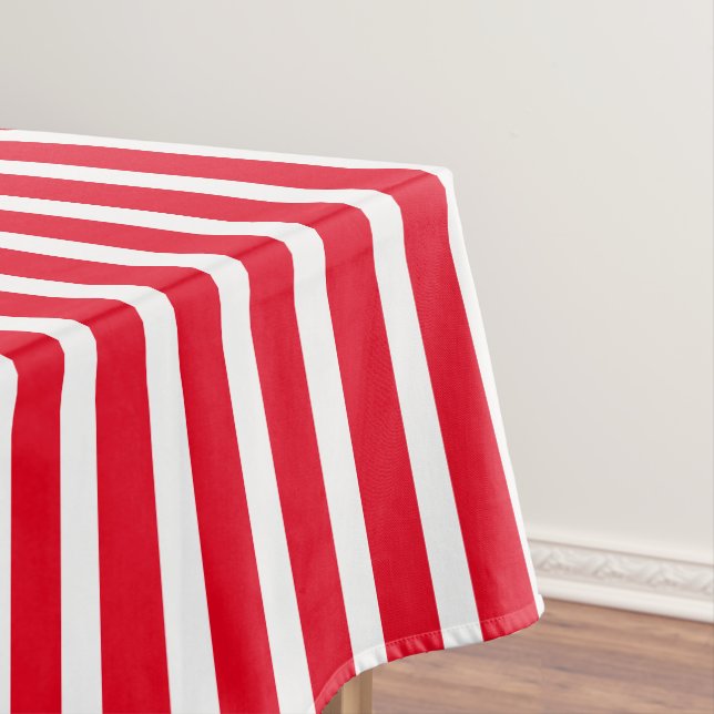 Toalha De Mesa Padrão Red White bold Stripes (Posição Original)