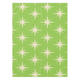 Toalha De Mesa Padrão Retro de Estrelas Atômicas em Verde Lima  