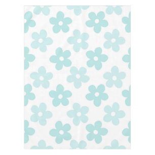 Toalha De Mesa Padrão Retroativo das Flores Azuis Brancas