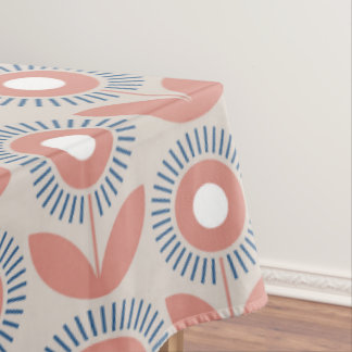 Toalha De Mesa Padrão retrofloral escente escandinavo,flor retrô,