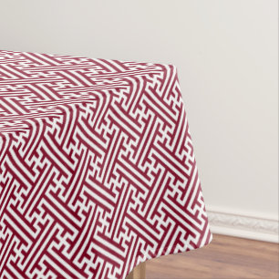 Toalha De Mesa Padrão Sayagata, Japonês, Borgonha e Branco