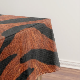 Toalha De Mesa Padrão Selvagem de Listra de Tigre