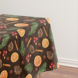 Toalha De Mesa Padrão sem costura Rustic Winter Botanic Christmas