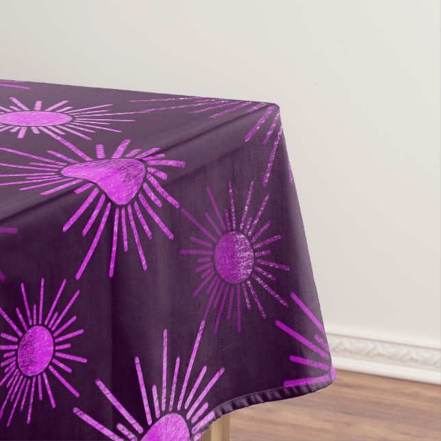 Toalha De Mesa Padrão solar monocromático do boho - roxo (Posição Original)