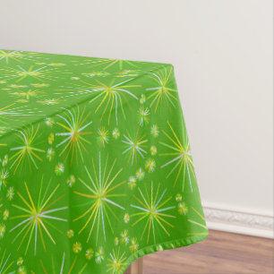 Toalha De Mesa Padrão Sputnik de meio século, Verde-Oliva
