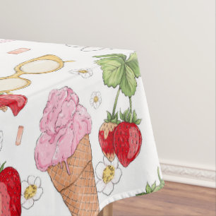 Toalha De Mesa Padrão Sundae de Morango