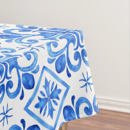Toalha De Mesa Padrão Toile Francês Azul