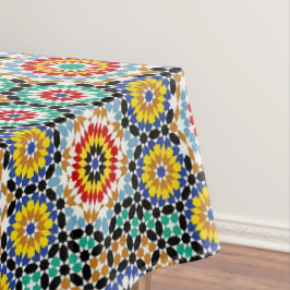 Toalha De Mesa Padrão Tradicional Boho de Mosaico Marroquino