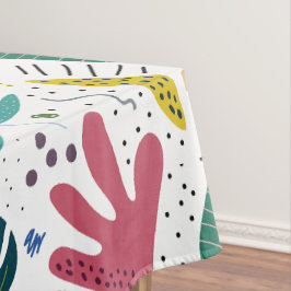 Toalha De Mesa padrão tropical com folhas coloridas