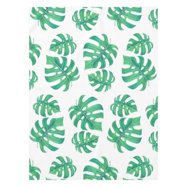 Toalha De Mesa Padrão tropical com folhas de monstera (Frente)