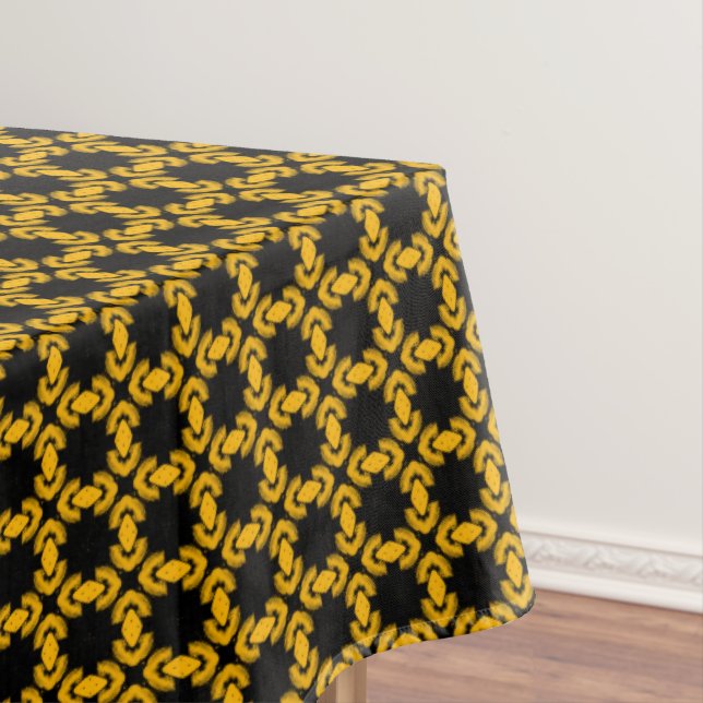 Toalha De Mesa Padrão urbano moderno preto e amarelo (Posição Original)