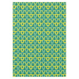 Toalha De Mesa padrão verde abstrato geométrico amarelo