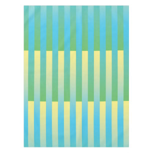 Toalha De Mesa Padrão verde amarelo azul riscado