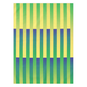 Toalha De Mesa Padrão Verde Amarelo Azul Striped