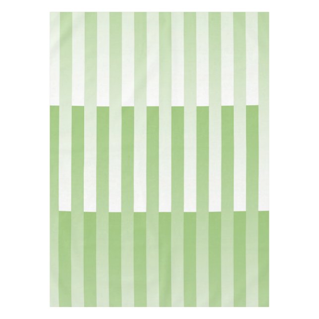 Toalha De Mesa Padrão verde branco riscado (Frente)