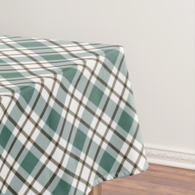 Toalha De Mesa padrão verde de tartã claro (Posição Original)