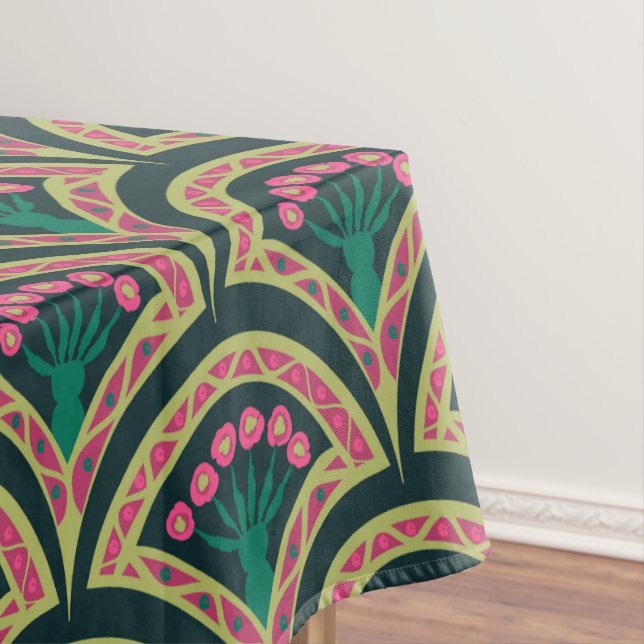 Toalha De Mesa padrão verde em forma de concha (Posição Original)