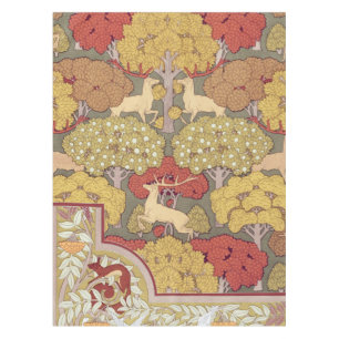 Toalha De Mesa Padrão Verde Sage Floresta de Veado Stag Vintage