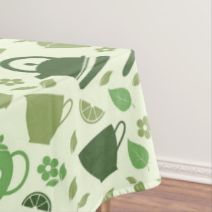 Toalha De Mesa Padrão verde-temático do chá