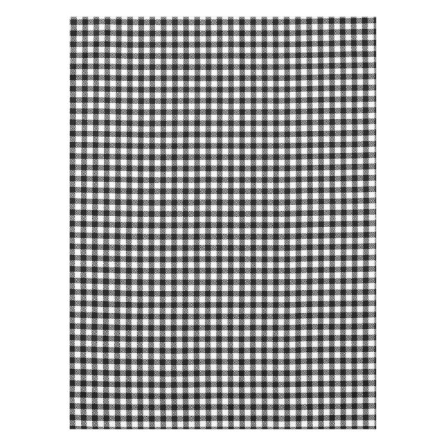 Toalha De Mesa Padrão Verificado De Gingham Preto E Branco (Frente)