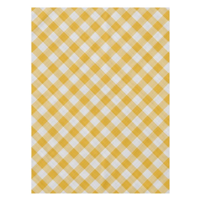 Toalha De Mesa Padrão Verificado de Xadrez Gingham Amarelo (Frente)