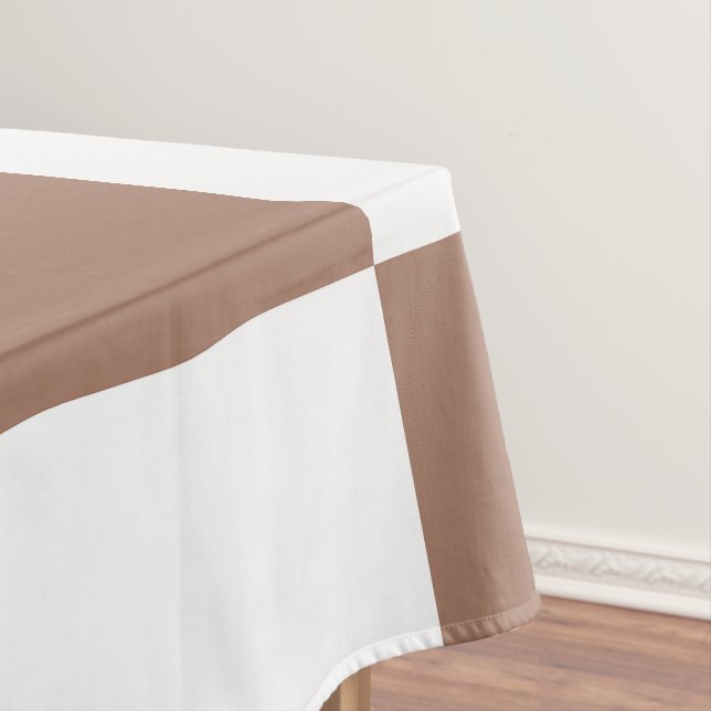 Toalha De Mesa Padrão verificado em branco e Mocha Mousse (Posição Original)