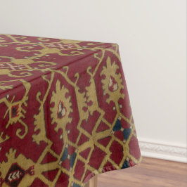 Toalha De Mesa Padrão Vermelho Persa Oriental Geométrico Antiquad