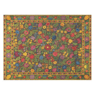 Toalha De Mesa Padrão Vibrante de Jardim Botânico Antigo