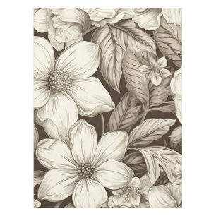 Toalha De Mesa Padrão Vintage Floral Sepia (6)