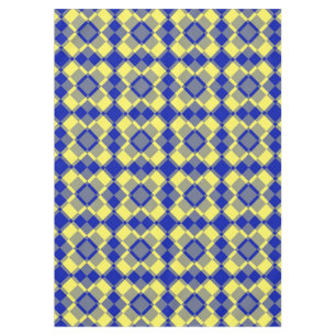 Toalha De Mesa Padrão Xadrez Argyle Azul Amarelo