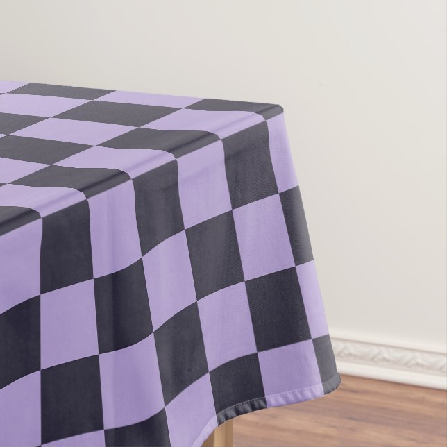Toalha De Mesa Padrão xadrez de névoa de lavanda (Posição Original)