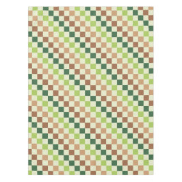 Toalha De Mesa padrão xadrez diagonal arco-íris terroso