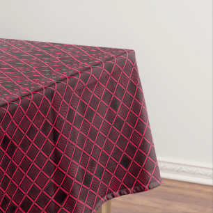 Toalha De Mesa Padrão xadrez geométrico vermelho e branco retrô