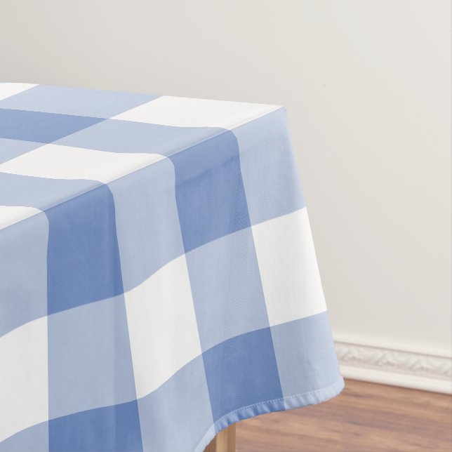 Toalha De Mesa Padrão Xadrez Gingham Azul Centáurea (Posição Original)