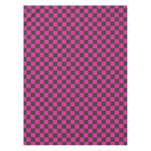 Toalha De Mesa Padrão xadrez magenta e fumaça