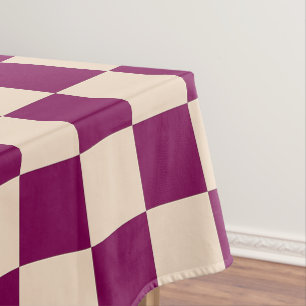 Toalha De Mesa Padrão xadrez marrom e bege