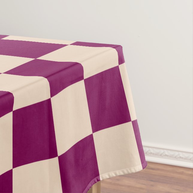Toalha De Mesa Padrão xadrez marrom e bege (Posição Original)